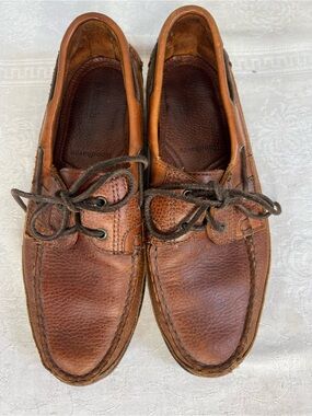 Allen Edmonds Woodhaven Men’s Loafers Brown Leather Slip On Boat Shoes Lace Up 8